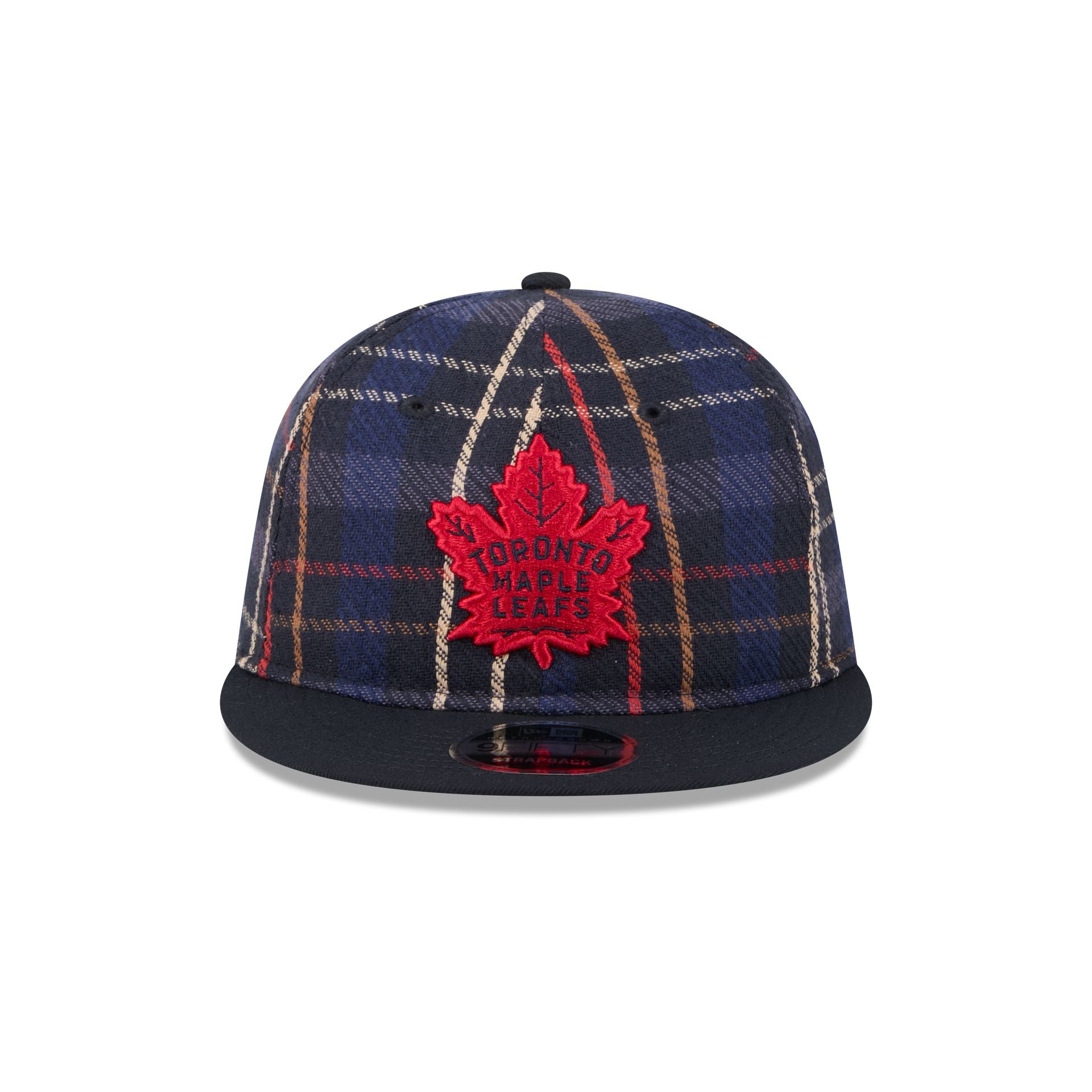 Toronto Maple Leafs Grunge Plaid Retro Crown 9FIFTY Adjustable Hat
