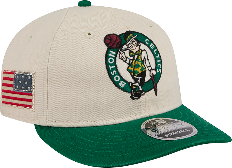 Boston Celtics Three Looms Americana Herringbone Retro Crown 9FIFTY Adjustable Hat