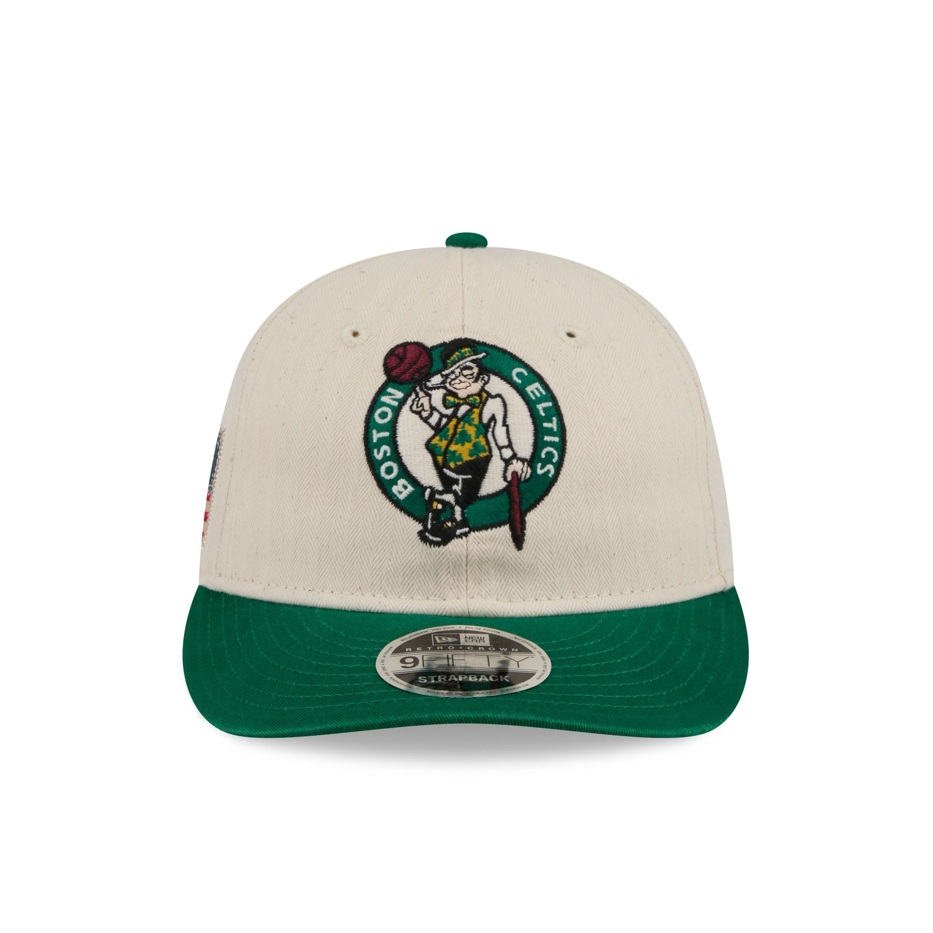 Boston Celtics Three Looms Americana Herringbone Retro Crown 9FIFTY Adjustable Hat