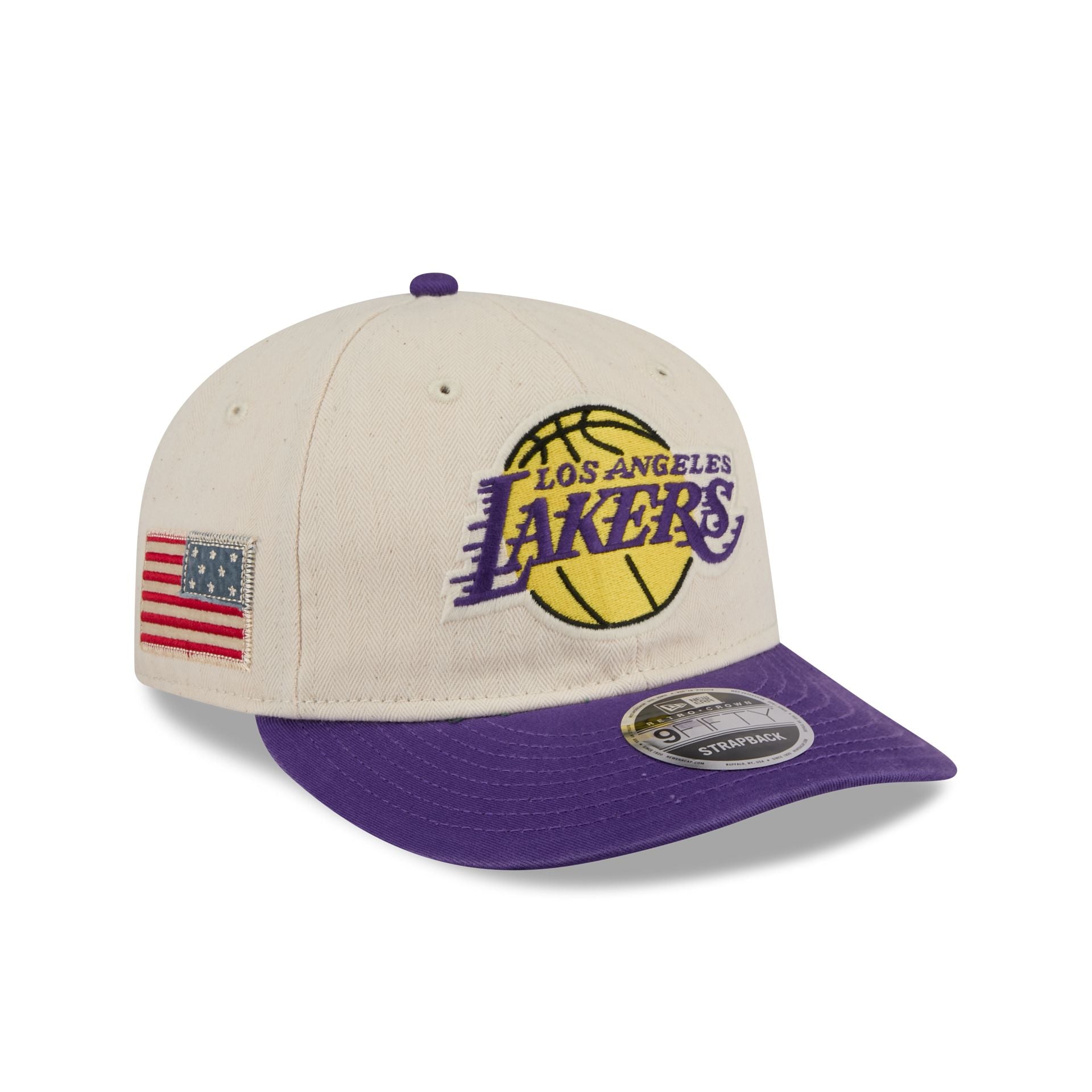 Los Angeles Lakers Three Looms Americana Herringbone Retro Crown 9FIFTY Adjustable Hat