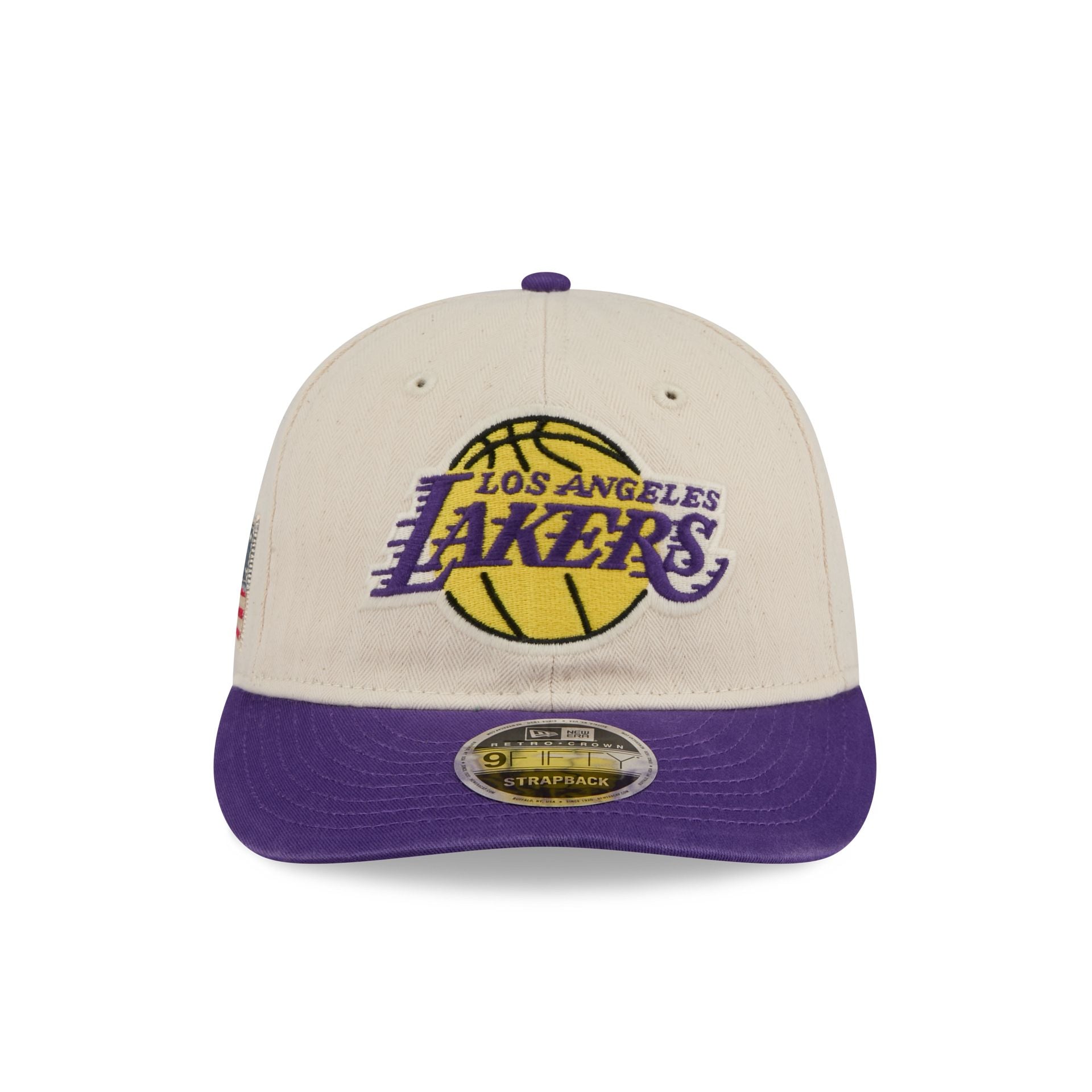 Los Angeles Lakers Three Looms Americana Herringbone Retro Crown 9FIFTY Adjustable Hat