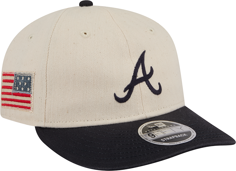 Atlanta Braves Three Looms Americana Herringbone Retro Crown 9FIFTY Adjustable Hat