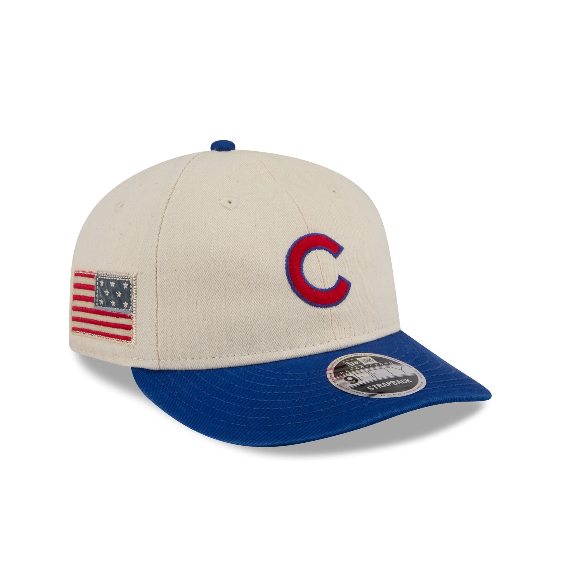 Chicago Cubs Three Looms Americana Herringbone Retro Crown 9FIFTY Adjustable Hat