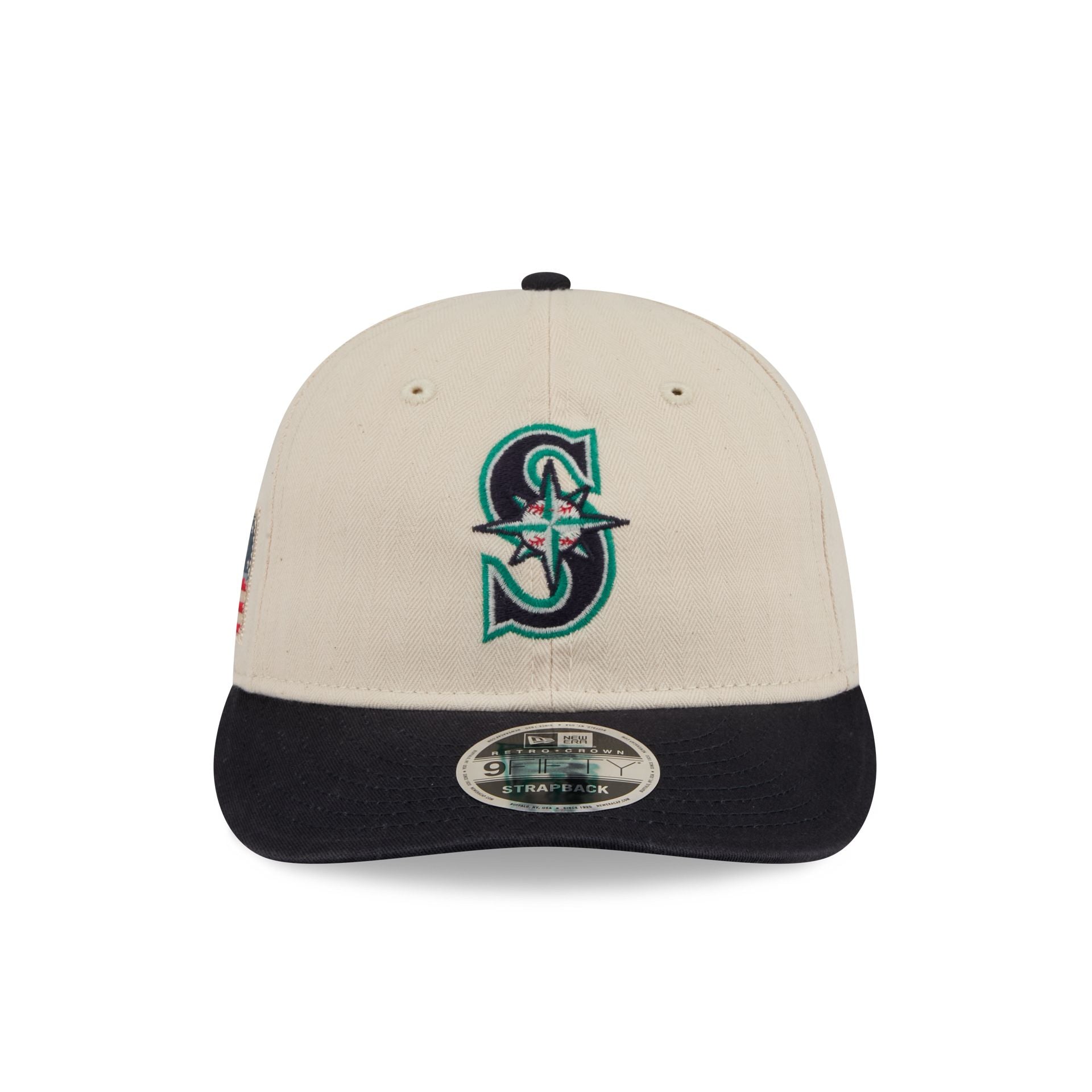 Seattle Mariners Three Looms Americana Herringbone Retro Crown 9FIFTY Adjustable Hat
