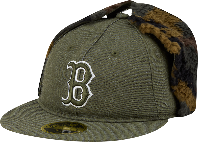 Boston Red Sox Three Looms Cotton Twill Camo Retro Crown Dog Ear 59FIFTY Fitted Hat