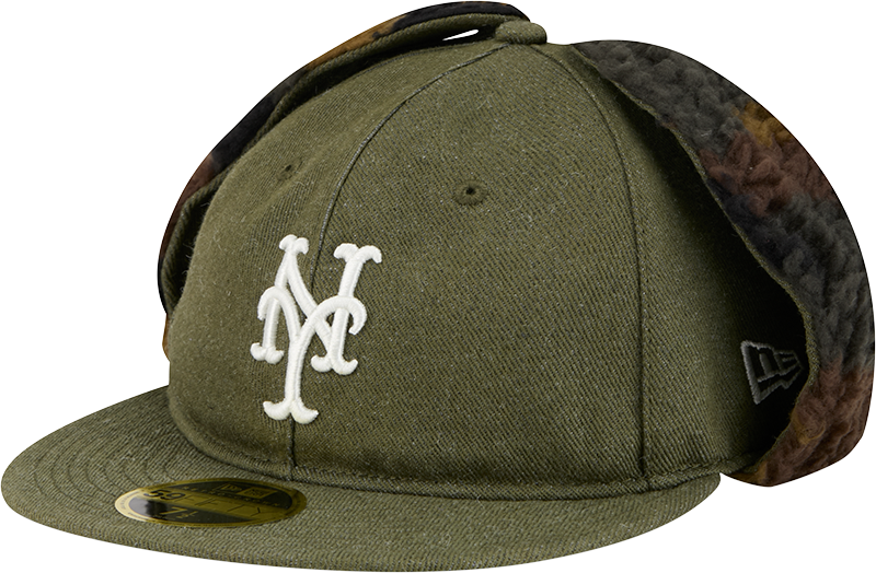 New York Mets Three Looms Cotton Twill Camo Retro Crown Dog Ear 59FIFTY Fitted Hat
