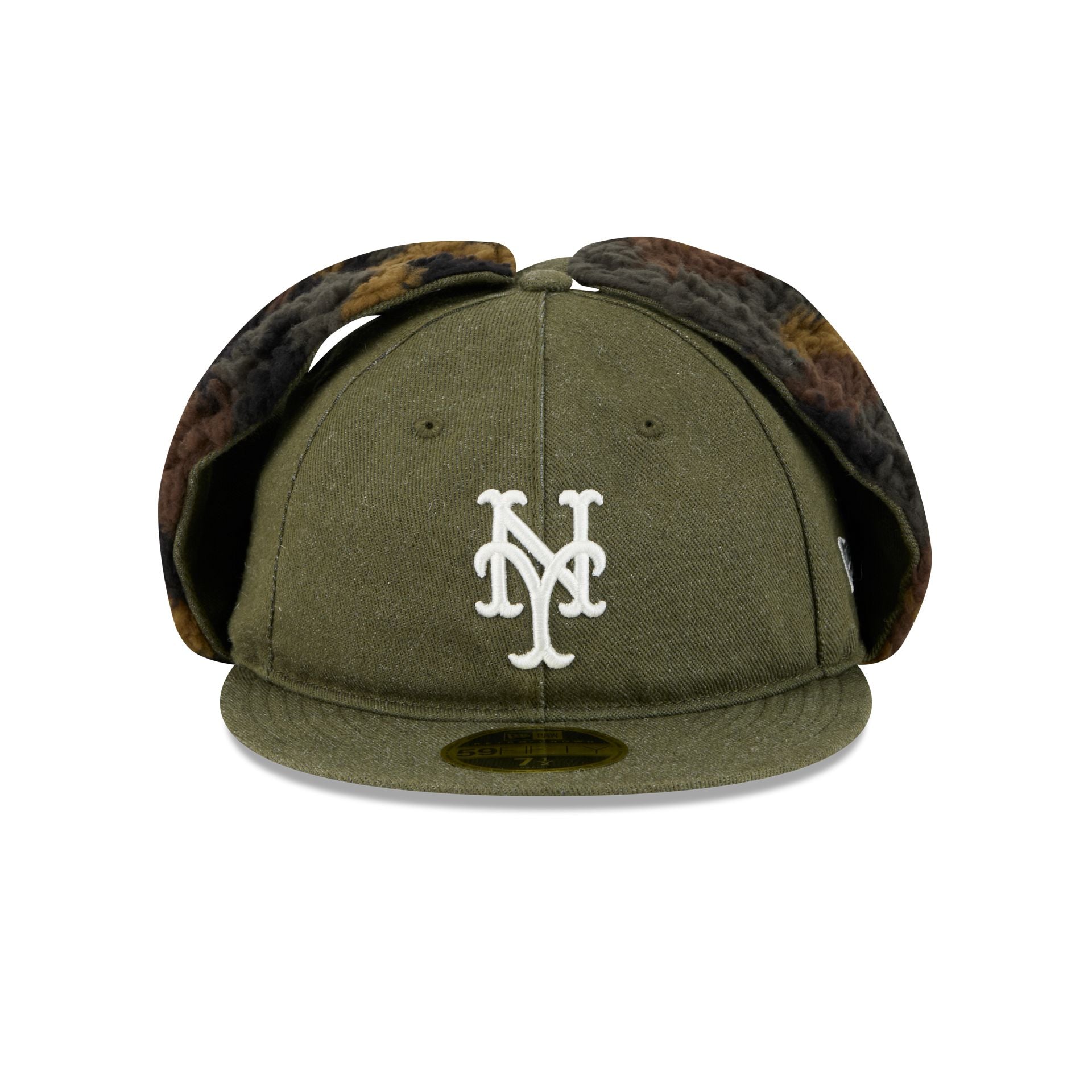 New York Mets Three Looms Cotton Twill Camo Retro Crown Dog Ear 59FIFTY Fitted Hat