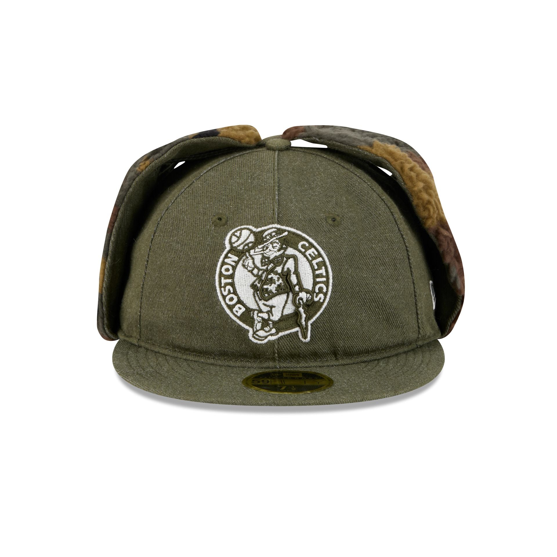 Boston Celtics Three Looms Cotton Twill Camo Retro Crown Dog Ear 59FIFTY Fitted Hat