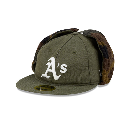 Athletics Three Looms Cotton Twill Camo Retro Crown Dog Ear 59FIFTY Fitted Hat - New Era Cap