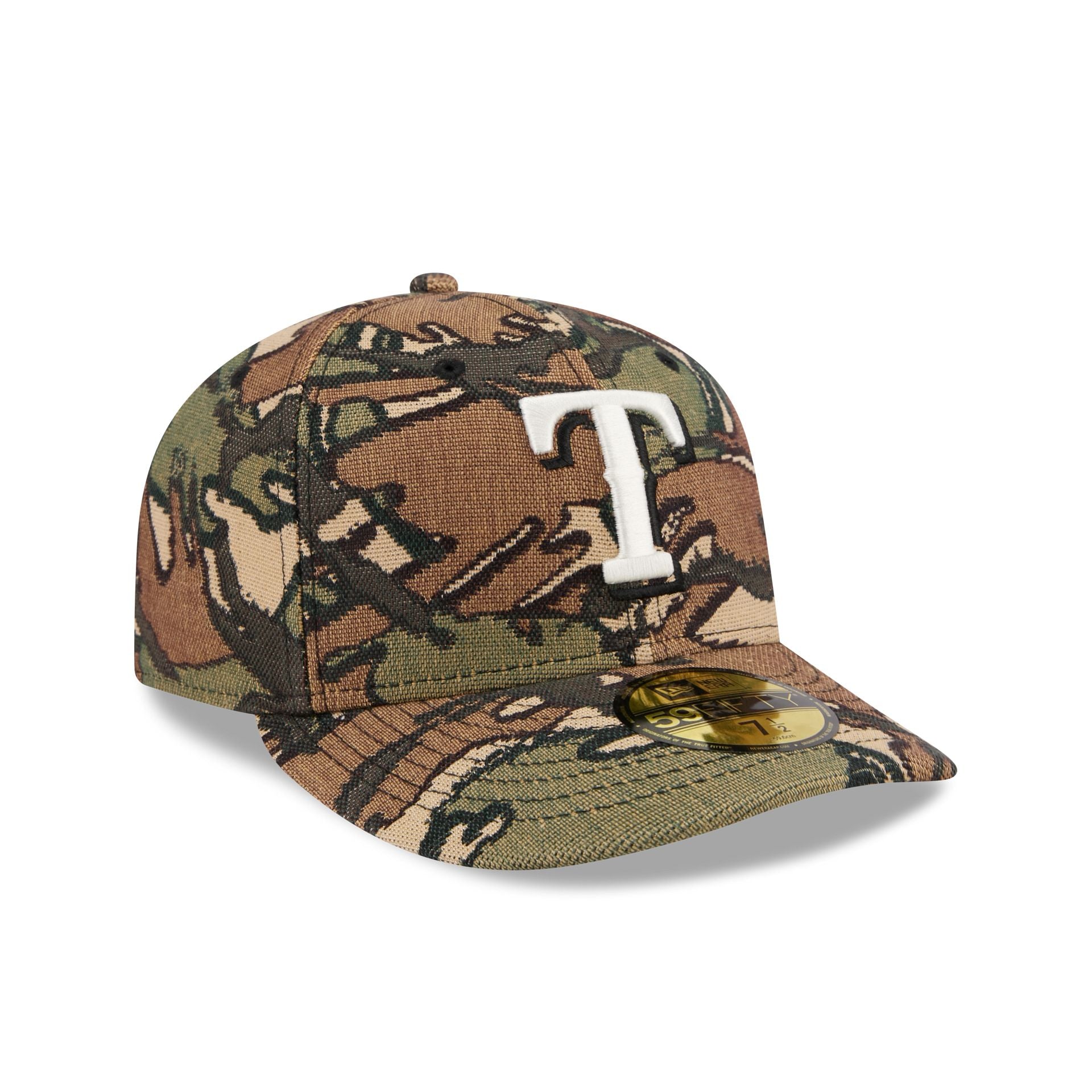 Texas Rangers Three Looms Jacquard Camo 59FIFTY Fitted Hat