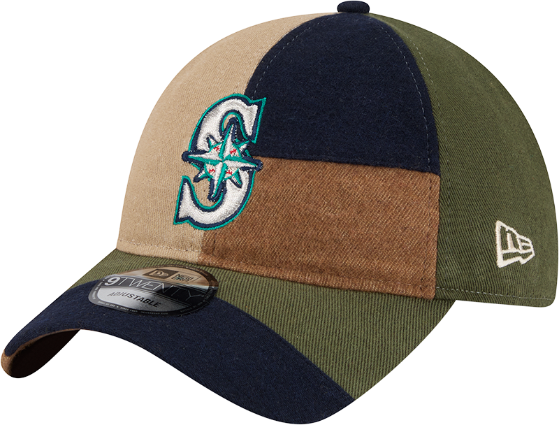 Seattle Mariners Three Looms Cotton Twill Patchwork 9TWENTY Adjustable Hat
