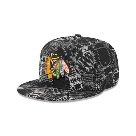 Chicago Blackhawks Cap Scramble 59FIFTY Fitted Hat - New Era Cap