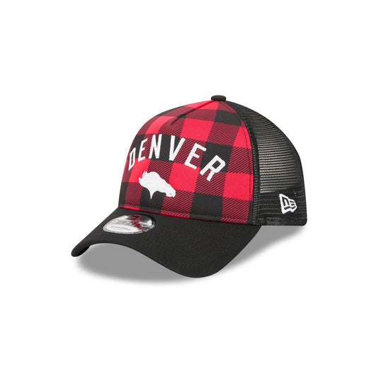 Denver Broncos Evergreen Check 9FORTY A-Frame Trucker Hat - New Era Cap