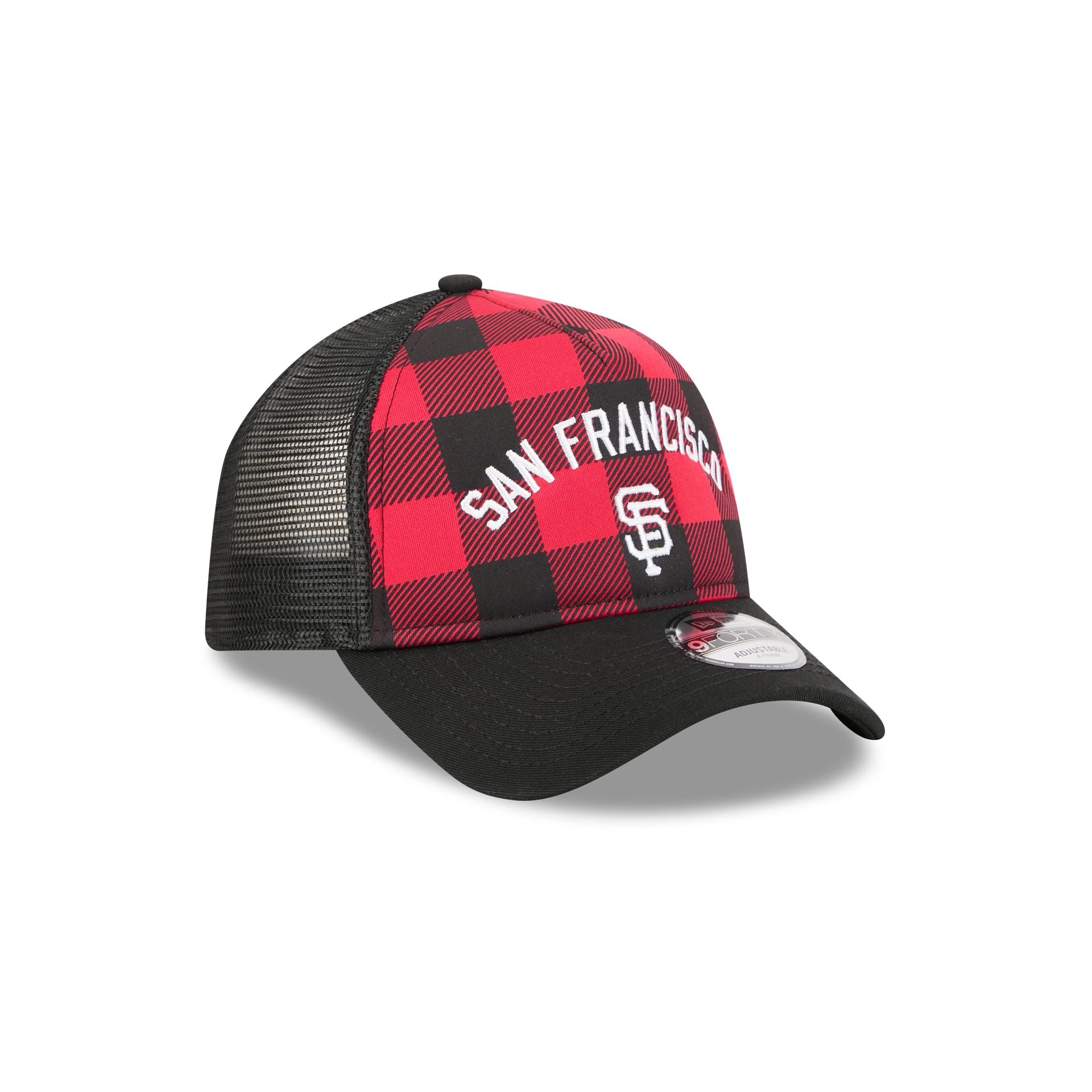 San Francisco Giants Evergreen Check 9FORTY A-Frame Trucker Hat