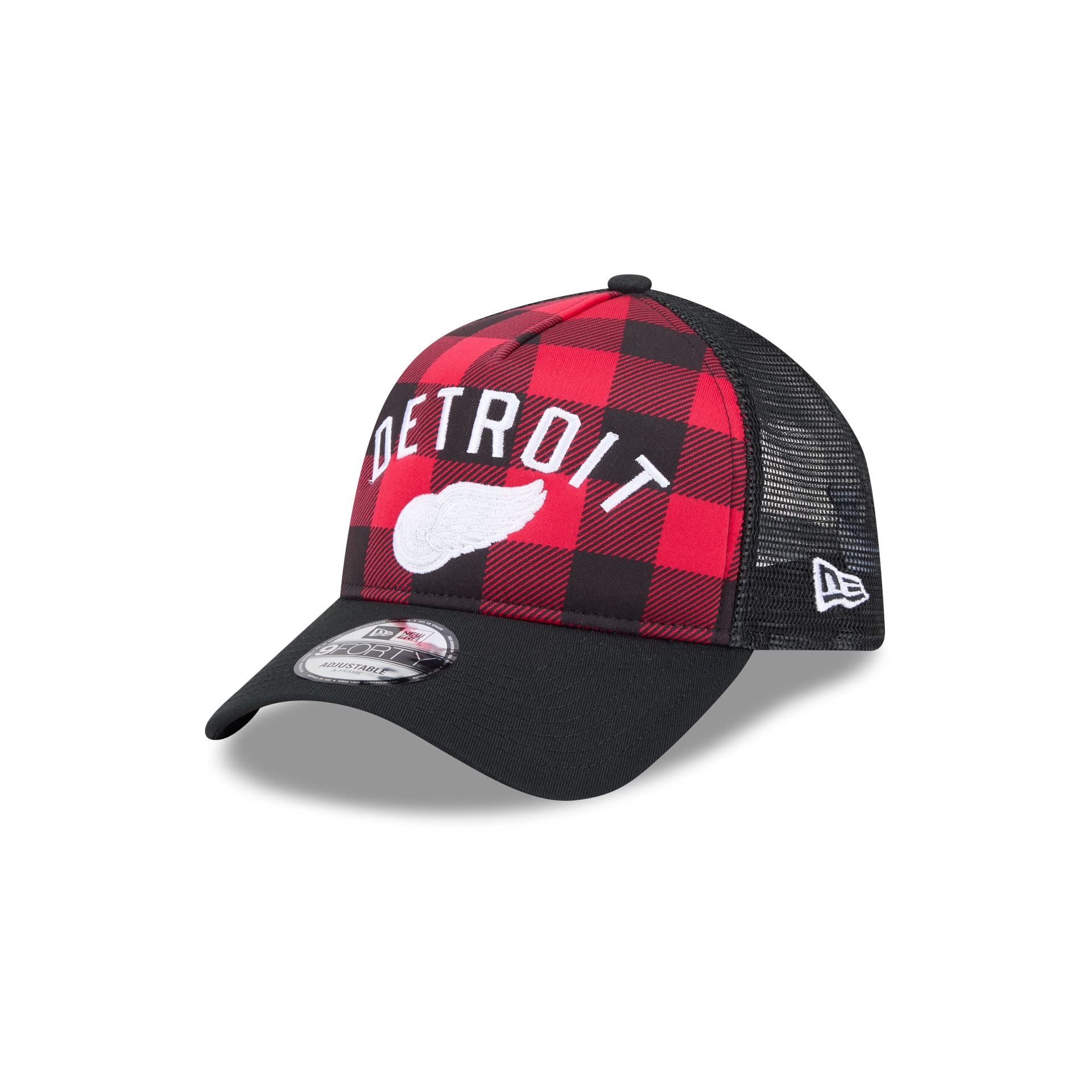 Detroit Red Wings Evergreen Check 9FORTY A-Frame Trucker Hat