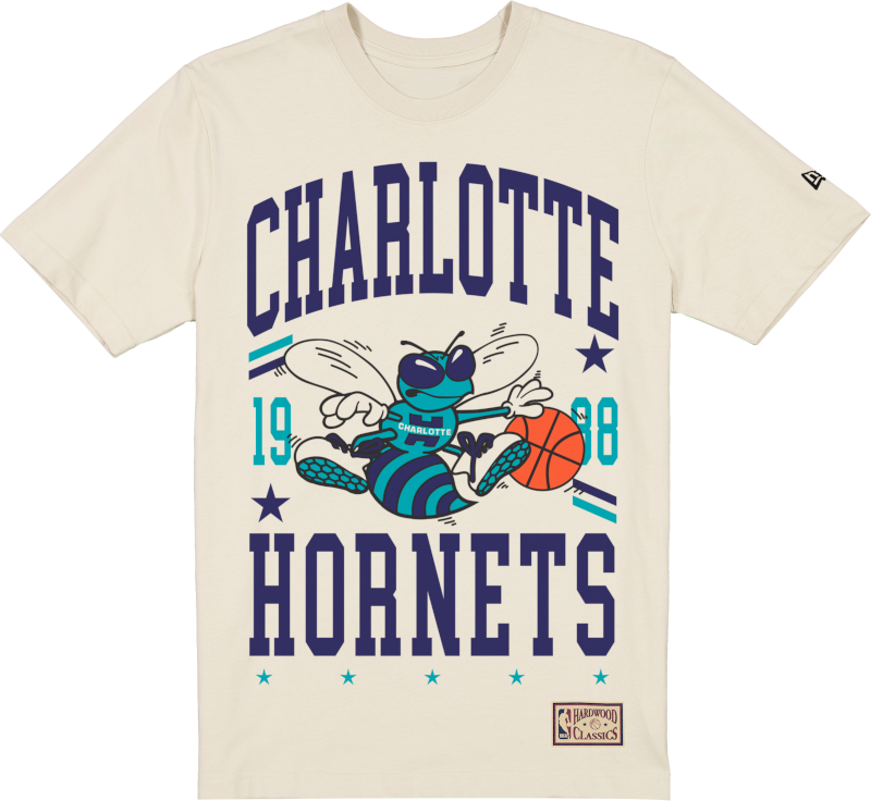 Charlotte Hornets 1988-2002 Hardwood Classics Chrome White T-Shirt