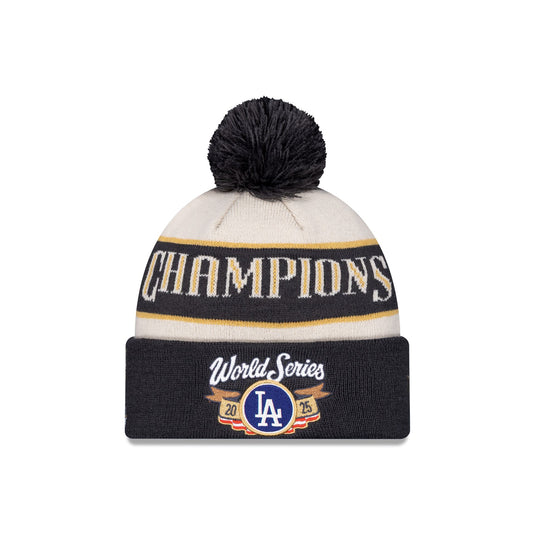 Los Angeles Dodgers 2025 World Series Champions Pom Knit Hat - New Era Cap
