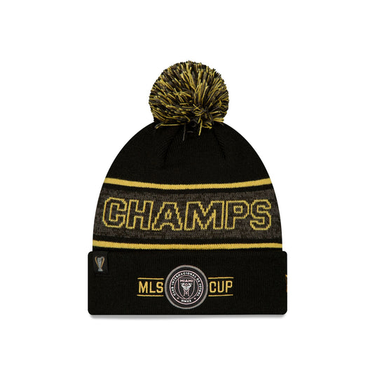 Inter Miami 2025 Cup Champions Pom Knit Hat - New Era Cap