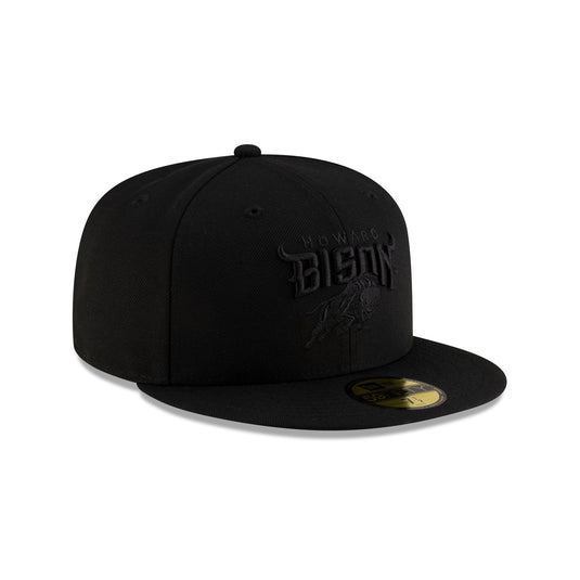 Howard Bison Black on Black 59FIFTY Fitted Hat - New Era Cap