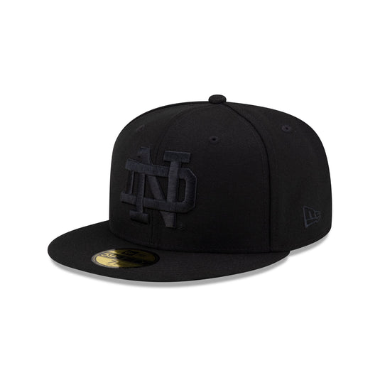 Notre Dame Fighting Irish Black on Black 59FIFTY Fitted Hat - New Era Cap