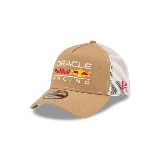 Oracle Red Bull Racing Essential Khaki 9FORTY A-Frame Trucker Hat - New Era Cap