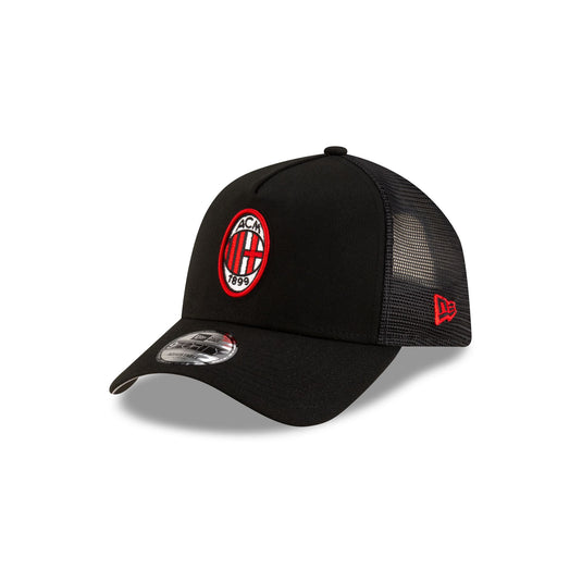 AC Milan Black 9FORTY A-Frame Trucker Hat - New Era Cap