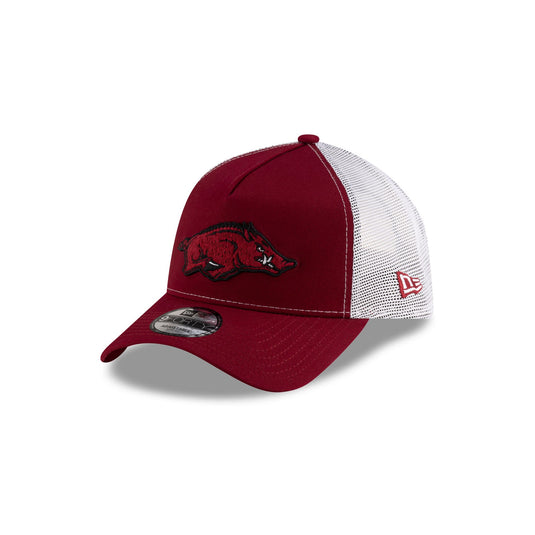 Arkansas Razorbacks Cardinal White 9FORTY A-Frame Trucker - New Era Cap