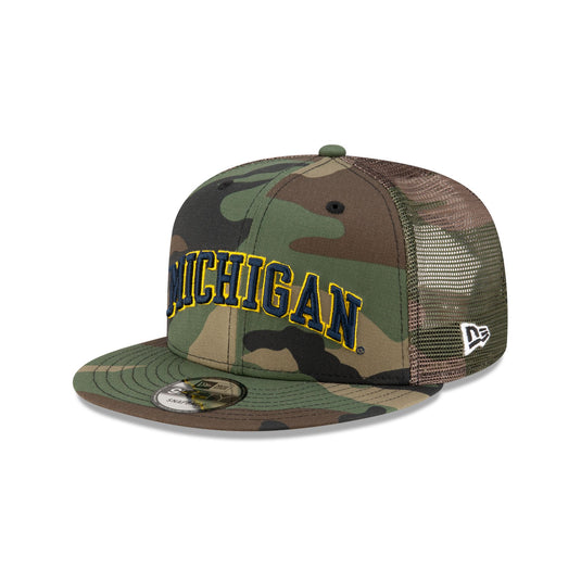 Michigan Wolverines Camo 9FIFTY Trucker Hat - New Era Cap