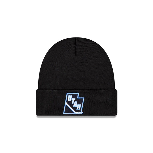 Utah Mammoth Black State Pom Knit Hat - New Era Cap