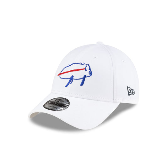 Buffalo Bills Billustration White 9FORTY Adjustable Hat - New Era Cap