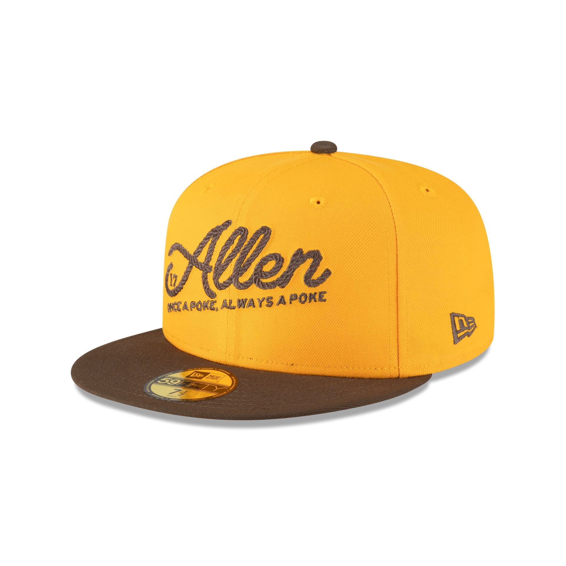 Wyoming Cowboys Josh Allen Jersey Retirement Gold 59FIFTY Fitted Hat
