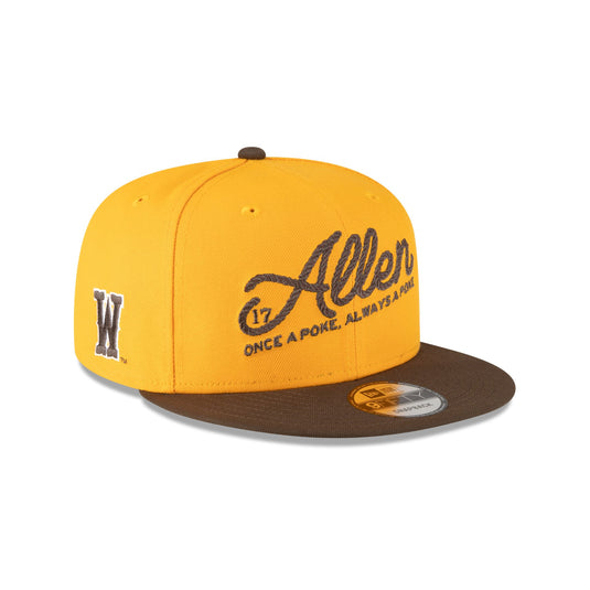 Wyoming Cowboys Josh Allen Jersey Retirement Gold 9FIFTY Snapback Hat - New Era Cap