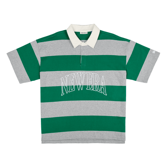 New Era Branded Embroidered Yarn Dye Kelly Green Rugby Shirt - New Era Cap