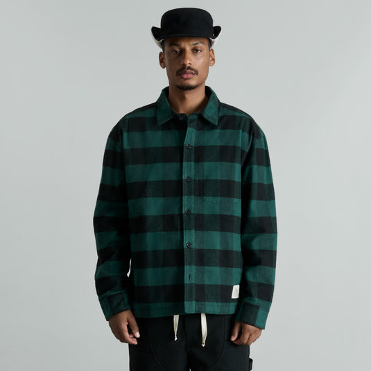 Lumber Plaid Kelly Green Shirt Jacket - New Era Cap